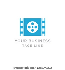 Film logo template. movie film cinema vector design illustration. film strip cinema abstract logo design template