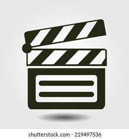 Film maker clapper board  icon. Flat design style.