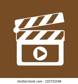 Film maker clapper board  icon. Flat design style.