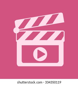 Film maker clapper board  icon. Flat design style.