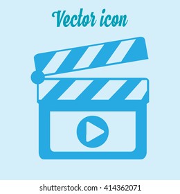 Film maker clapper board  icon. Flat design style.
