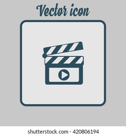 Film maker clapper board  icon. Flat design style.