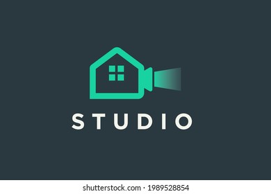 film maker Studio logo design vector illustration. Studio suitable for film maker company logos.