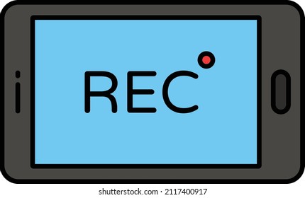 Film making App Splash Vector Color Icon Design, Video blogger Symbol, vlogger or videography equipment Sign, motion pictures and film maker Stock illustration, Movie Recording Screen Concept