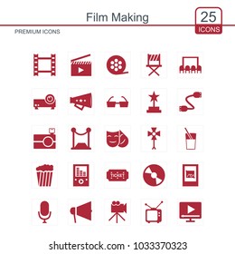 Film making icons set 