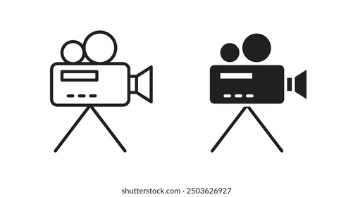 Film making vector icon in solid and outline style