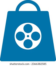 Film market logo illustration. The logo is inspired by market icons and film rools.