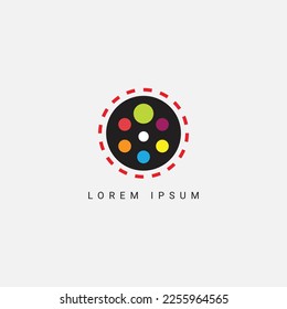 Film media icon colorful logo design