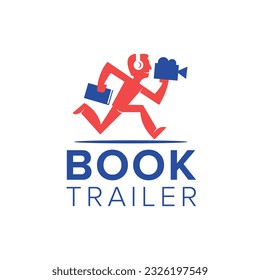 Film Movie Book logo Cinema Symbol Stock Vector. Library movie logo flat icon. Film Education logo Design Template
