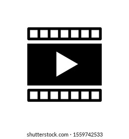 Film or Movie  icon in black flat style icon on white background vector illustration for website and mobile application Film strip concept sign, Icon vector in eps 10