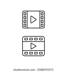 Film movie icon set. Video playback film icon. Video icon vector design.