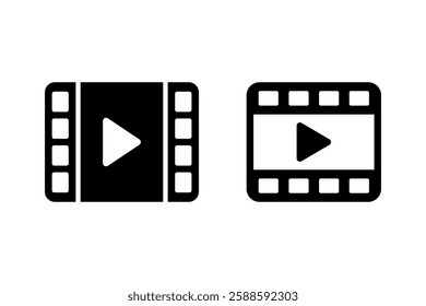 Film movie icon vectors are trendy. Video playback film. Video icon vector illustration.