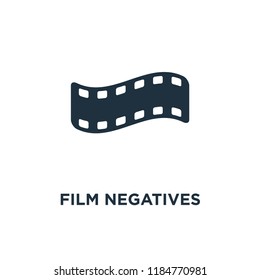 Film negatives icon. Black filled vector illustration. Film negatives symbol on white background. Can be used in web and mobile.