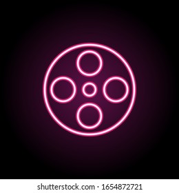 Film neon icon. Simple thin line, outline vector of web icons for ui and ux, website or mobile application