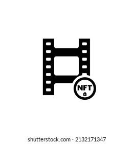 Film nft simple flat icon vector