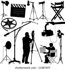 film objects and cameraman vector