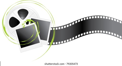 Film objects isolated on the white background. Vector