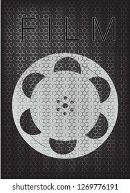 Film on a gray background. Vector image