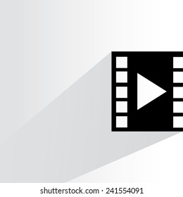 film on white background, flat and shadow theme