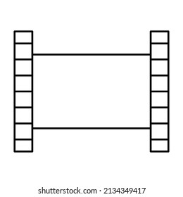 Film on White background. Video recording. Old retro cinema movie strip. Photo frame. Vector illustration. stock image. 