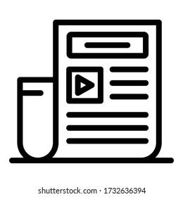 Film paper description icon. Outline film paper description vector icon for web design isolated on white background