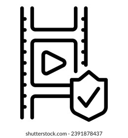 Film patent icon outline vector. Legal property. Data content