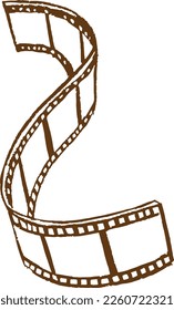Film photo line drawing illustration