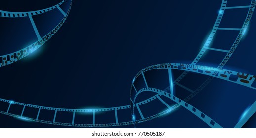 Film and photography strip roll. Vector cinema background.