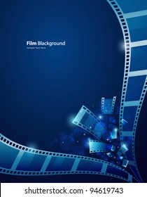 film for photos blue background, vector illustration