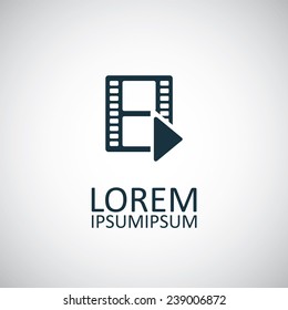 film play icon on white background 