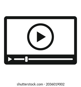 Film player icon simple vector. Video media. Screen clip