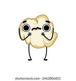 film popcorn character cartoon. pop food, box poster, comic video film popcorn character sign. isolated symbol vector illustration