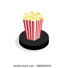 film popcorns 3d icon vector illustration design