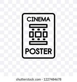 Film Poster vector linear icon isolated on transparent background, Film Poster transparency concept can be used for web and mobile