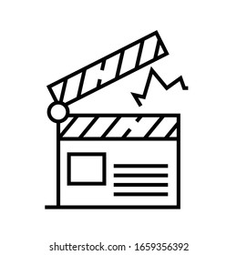 Film producer line icon, concept sign, outline vector illustration, linear symbol.