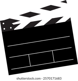 Film production clapperboard, professional video recording. Concept: Film, film recording, professional film, television.