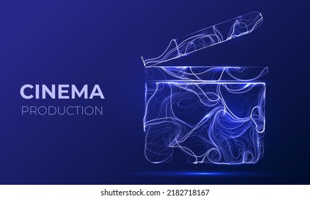 Film production concept. Absctact cinema clapper vector illustration.