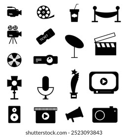 Film Production Icon Set, Camera, cinema, movie, film icon