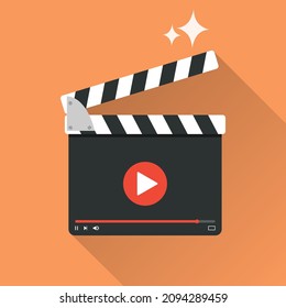 Film production, film production realistic icon. Vector, cartoon illustration.