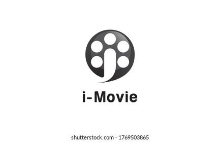 The film projector icon is joined with the initials letter i in the middle.