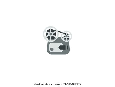 Film Projector Vector Isolated Emoticon. Film Projector Icon