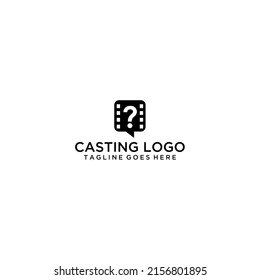 Charla de películas y pregunta un vector de diseño de plantillas de logotipo de preguntas