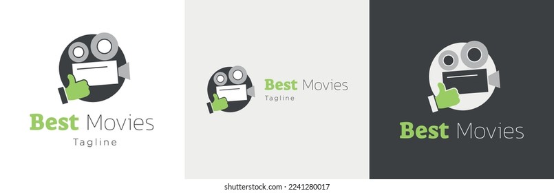 Film rating logo design set, movie series voting symbol, video recorder emblem concept, cinema reputation editable commercial logotype, theater blog branding, isolated on background