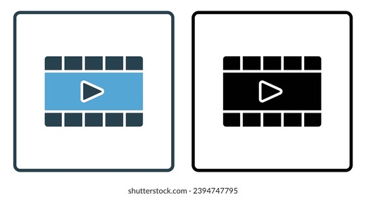 film real icon. icon related to party a movie night or cinema. solid icon style, duo tone. simple vector design editable