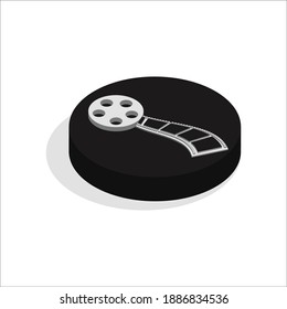 Film reel 3d isometric icon vector illustration design