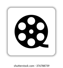 film reel -  black vector icon