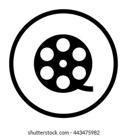 film reel  - black vector icon