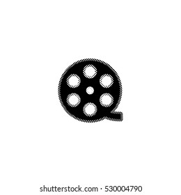 film reel -  black vector icon