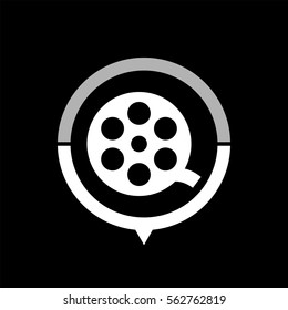 film reel  - black vector icon