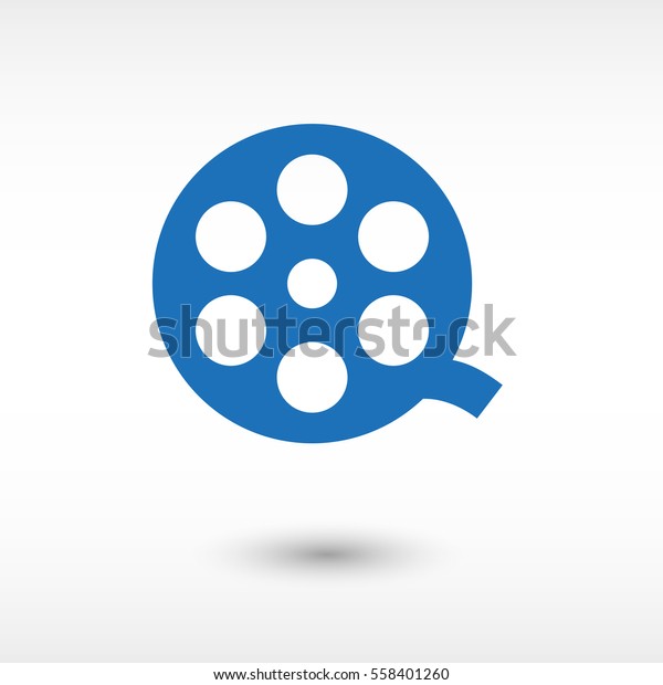 film reel -  blue vector\
icon
